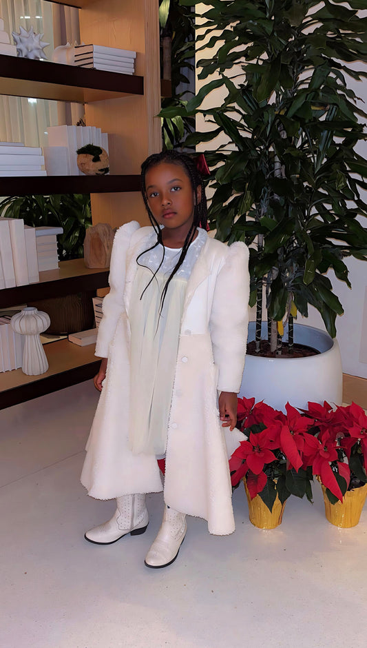 Fashion Baby Girl Puff Sleeve Jacket Long Infant Toddle Child Winter Coat Fleece Patchwork Baby Outwear Baby Clothes