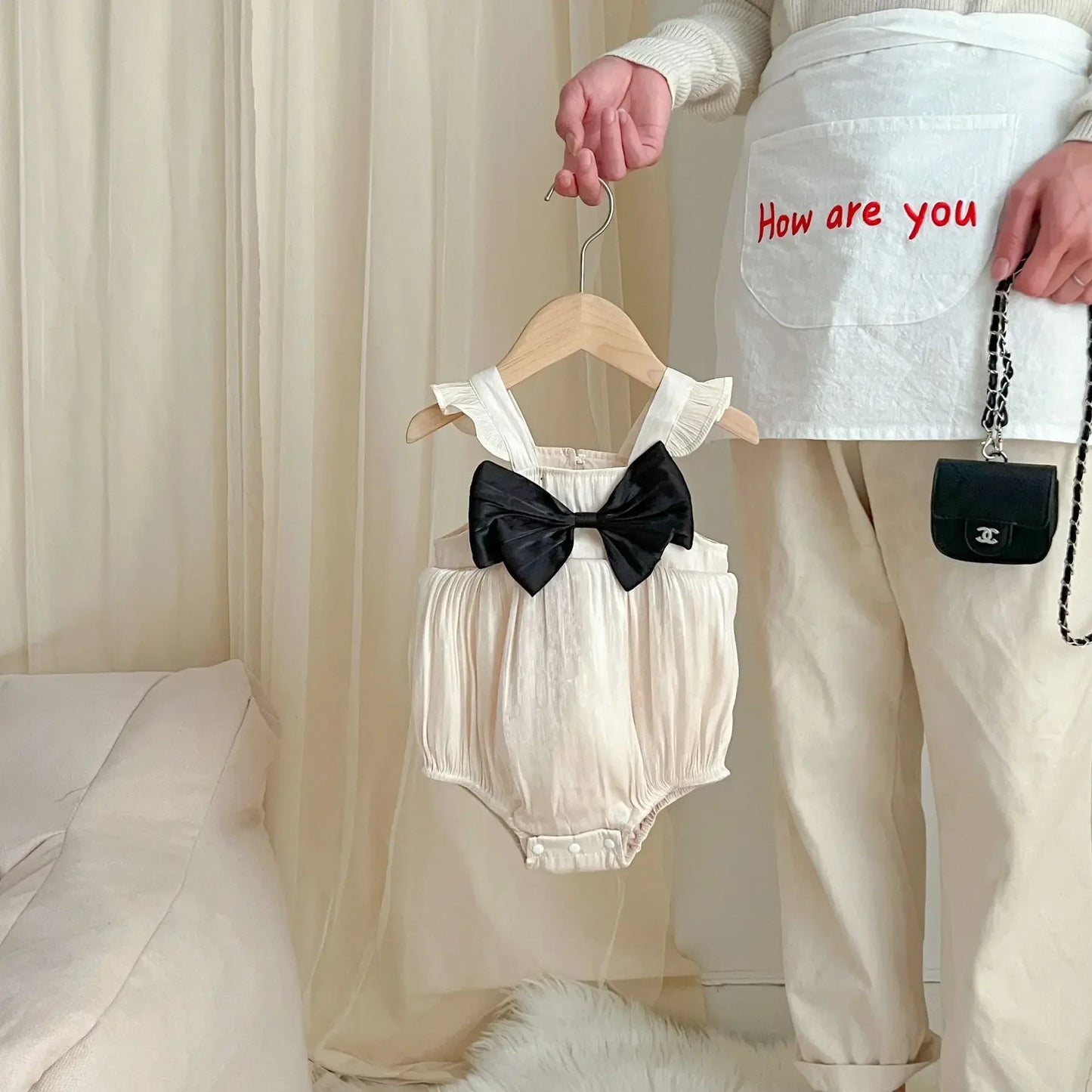 New In Summer Newborn Baby Princess Cute Clothing Sling Dresses Bow Shorts Solid Vest Bodysuit Short Sleeve Dress Kids