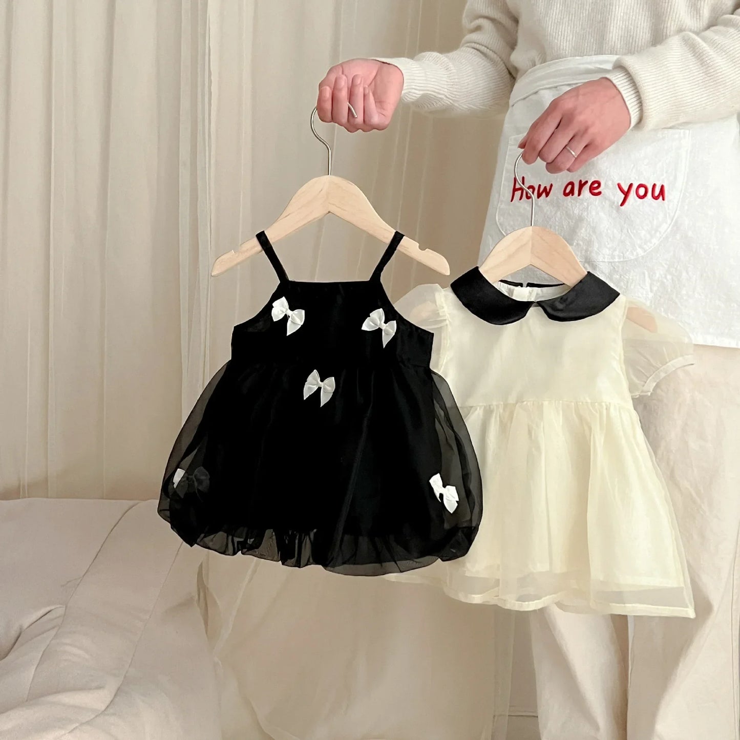 New In Summer Newborn Baby Princess Cute Clothing Sling Dresses Bow Shorts Solid Vest Bodysuit Short Sleeve Dress Kids