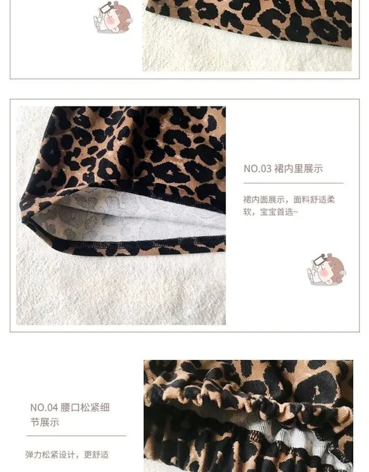 Girls Kids Leopard skirt comfortable cute baby Clothes Children Clothing 2025 new spring autumn