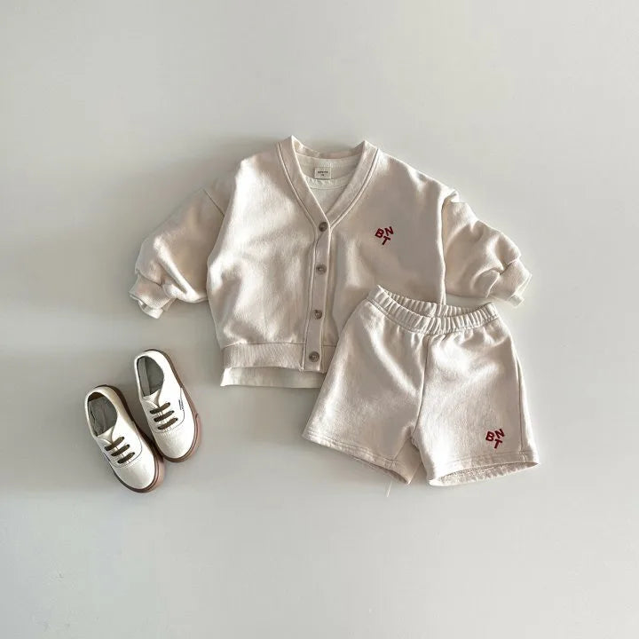 Baby Spring Outfit Set – Cotton Cardigan & Shorts 2pcs for Girls & Boys