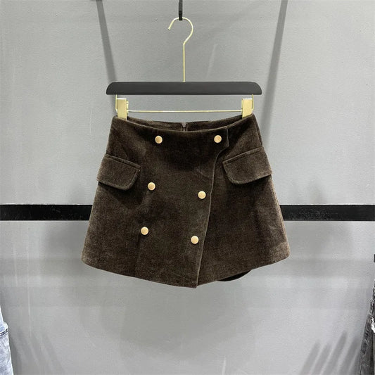 Children's Clothing New Winter Corduroy Short Skirt Solid Color Elastic Waist Fashionable Versatile Clothes