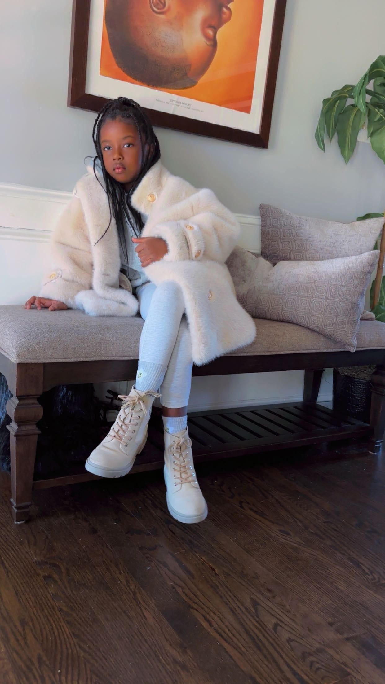 Faux Mink Velvet Jackets Autumn Winter New Loose White Casual Sweater Coat kids Jacket