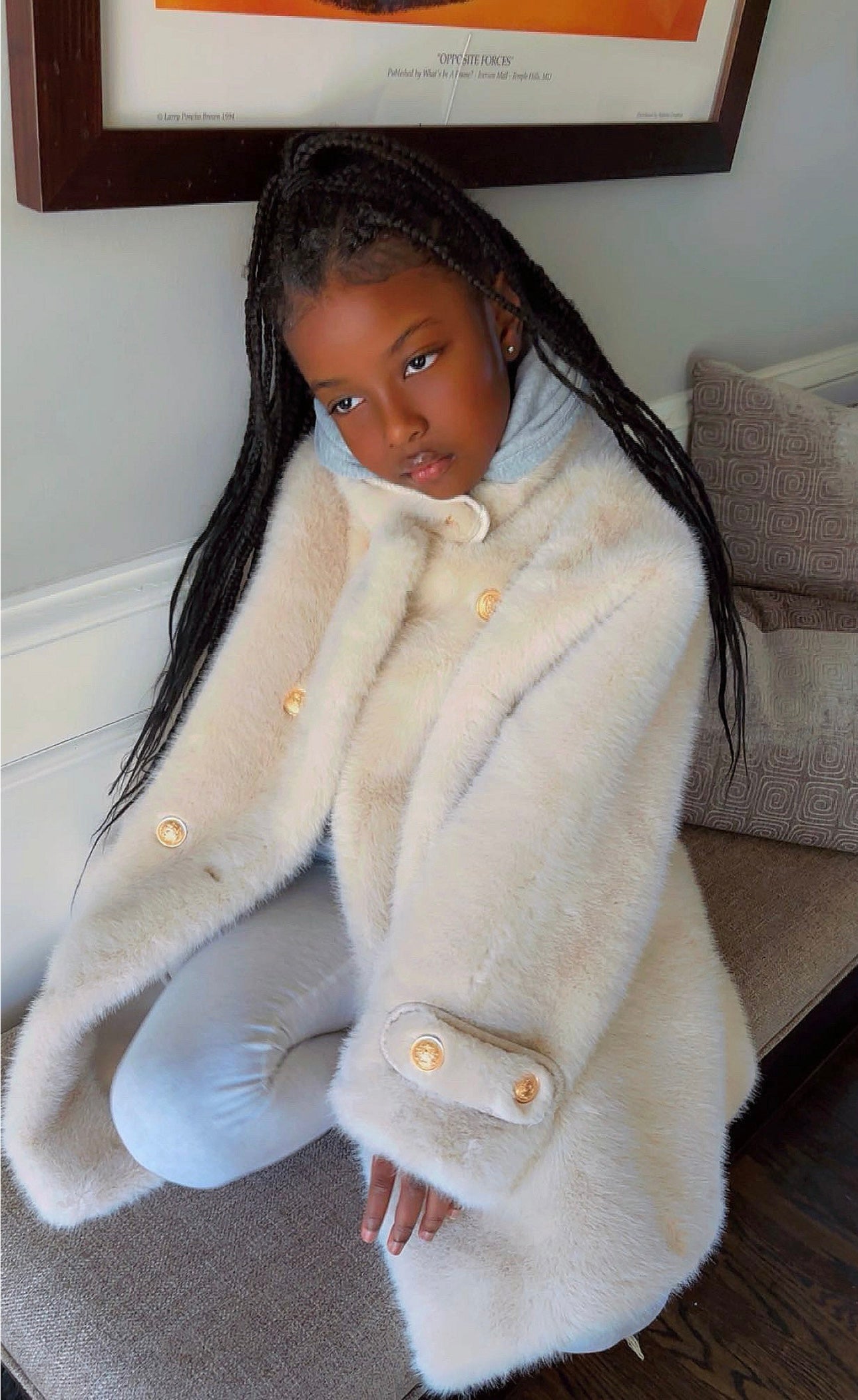 Faux Mink Velvet Jackets Autumn Winter New Loose White Casual Sweater Coat kids Jacket