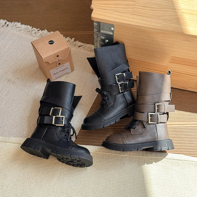 Children Knee Length Boots New Autumn Girls Princess Boots Kids Fashion Comfortable Non Slip Buckle Long Boots