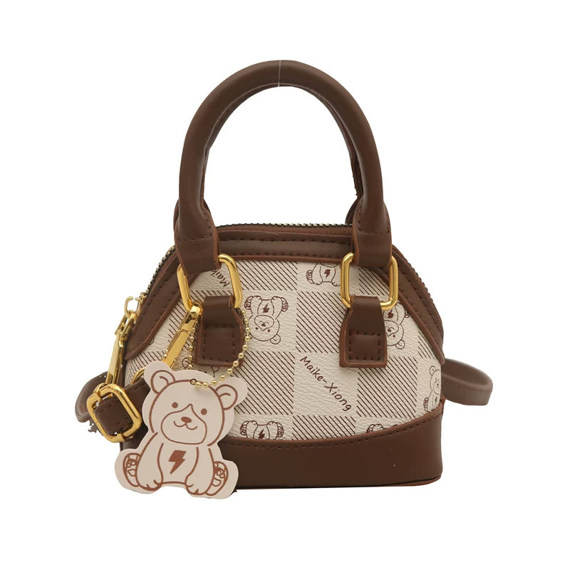 Children's Trendy Shell-Shaped Small Bag for Girls, New High-End Niche Handbag, Mini Coin Crossbody Bag, Fashionable