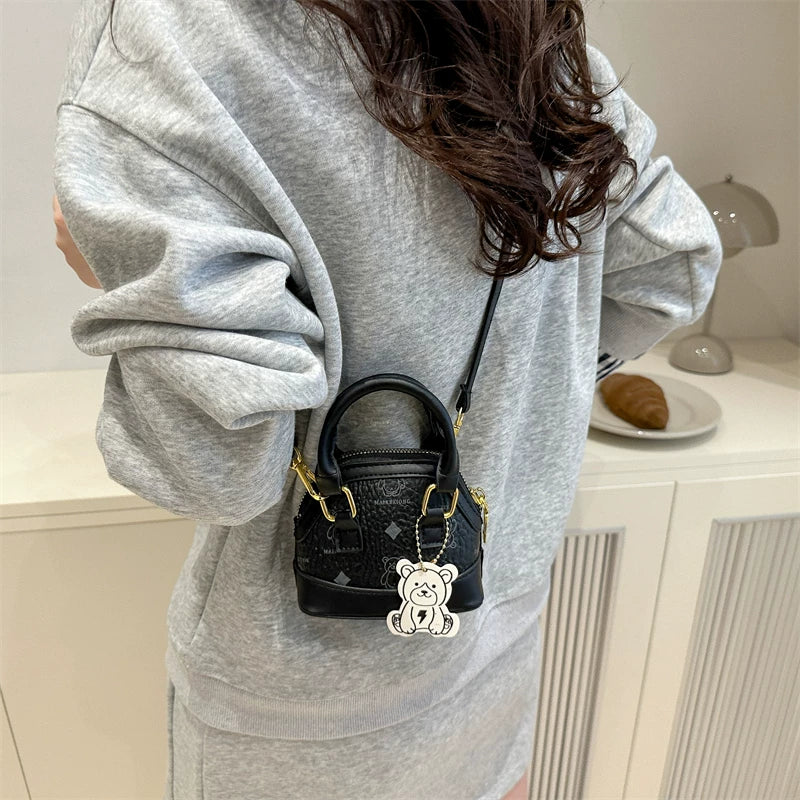 Mini Small BagNew Pink Cute Zip-up Shell Bag Shoulder Portable Earphone Bag