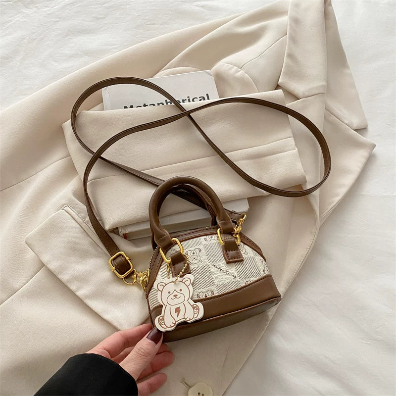 Mini Small BagNew Pink Cute Zip-up Shell Bag Shoulder Portable Earphone Bag