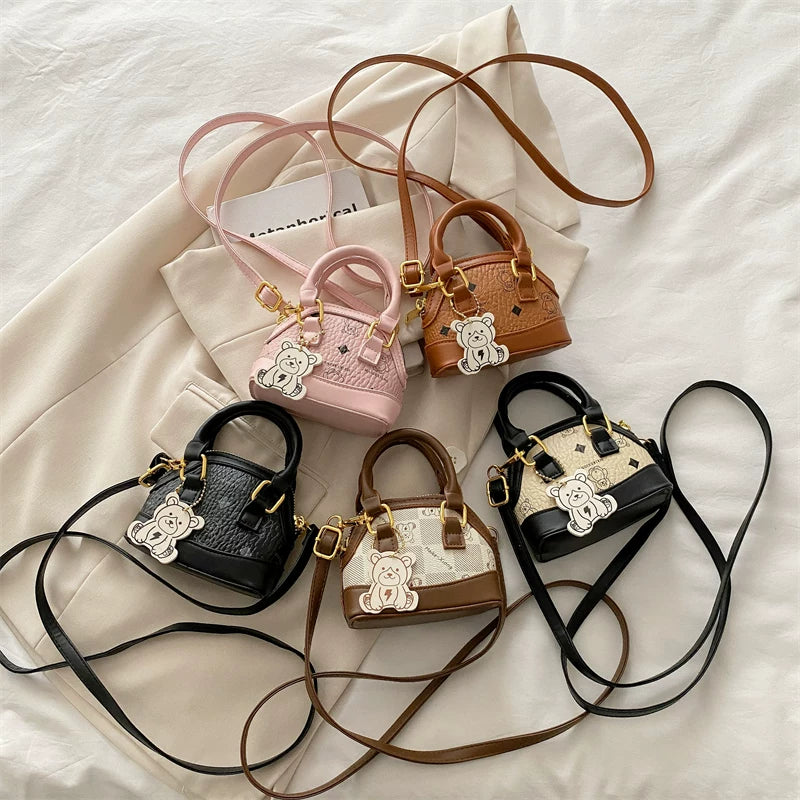 Children's Trendy Shell-Shaped Small Bag for Girls, New High-End Niche Handbag, Mini Coin Crossbody Bag, Fashionable