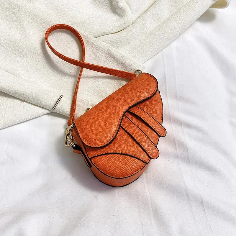 Fashionable Mini Saddle Bag Trendy Crossbody Shoulder Bag Single Strap Soft PU Leather Polyester Lining