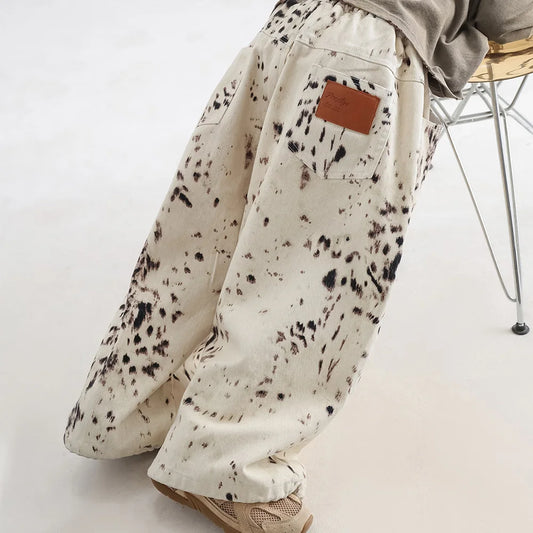 Leopard Jeans For Kids Boys Girls Cool Long Jeans Fashion Casual Street Style