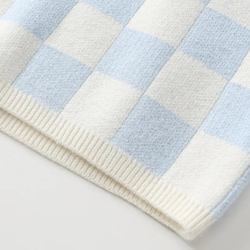 Baby Knitted Clothes Set – 2pcs Sweater & Pants Plaid Knit Suit 1-5Y