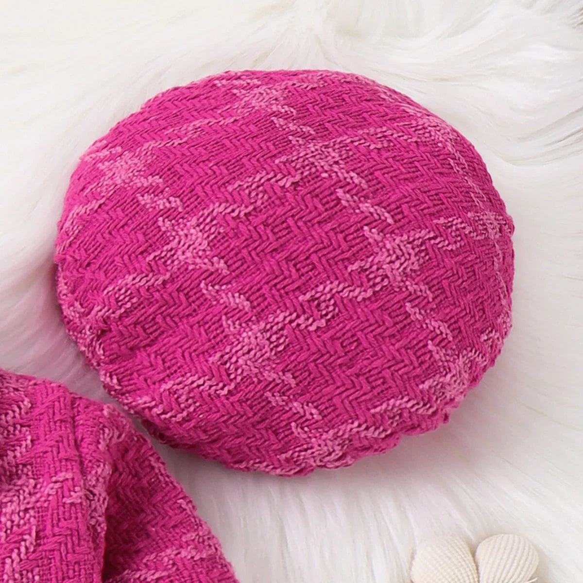 Toddler Girl 3-Piece Houndstooth Dress Set – Summer Outfit with Hat