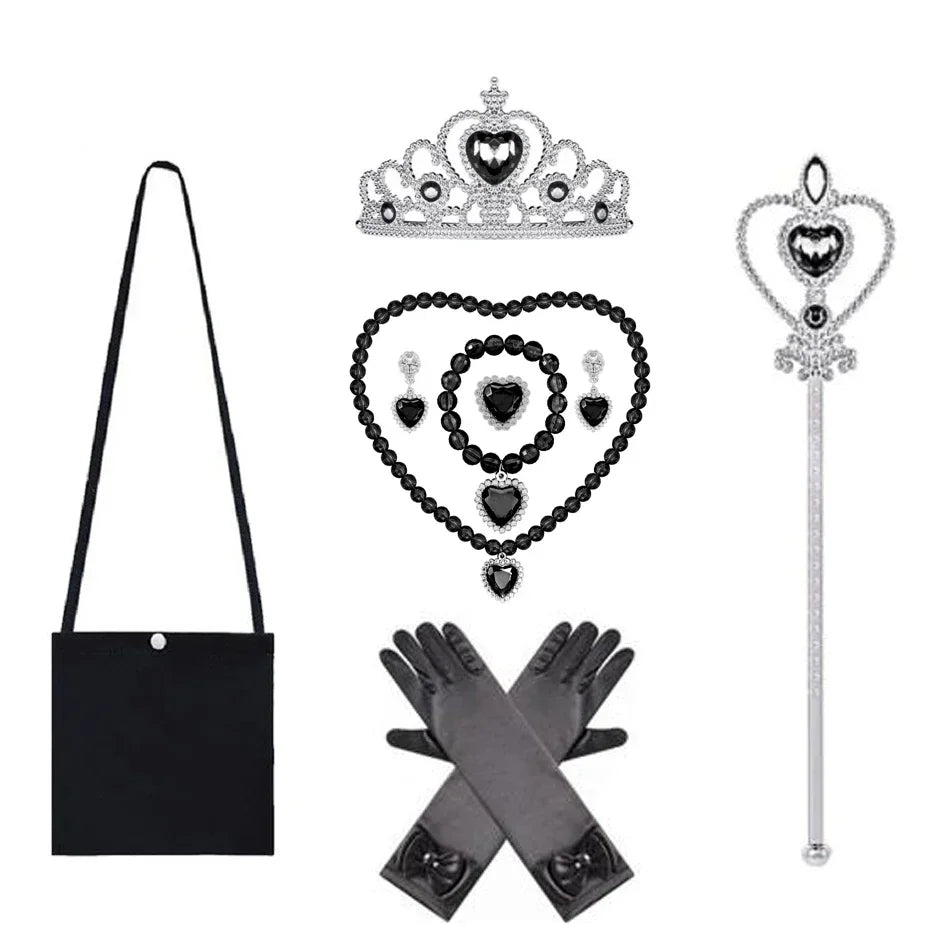 Black Witch Dress Maleficent Halloween Costume Dress Ghost Bride Dress Up Outfit Costume For Kids