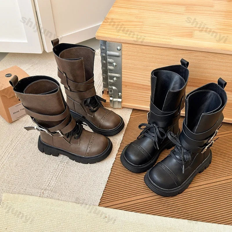 Children Knee Length Boots New Autumn Girls Princess Boots Kids Fashion Comfortable Non Slip Buckle Long Boots