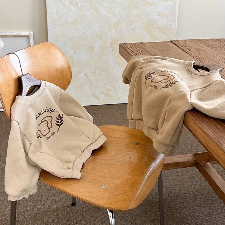 Kids Spring Casual Loose Sweatshirts Girls O-neck Print Pullover Tops Toddler Boys Cotton Simple Comfortable Long Sleeves Tees