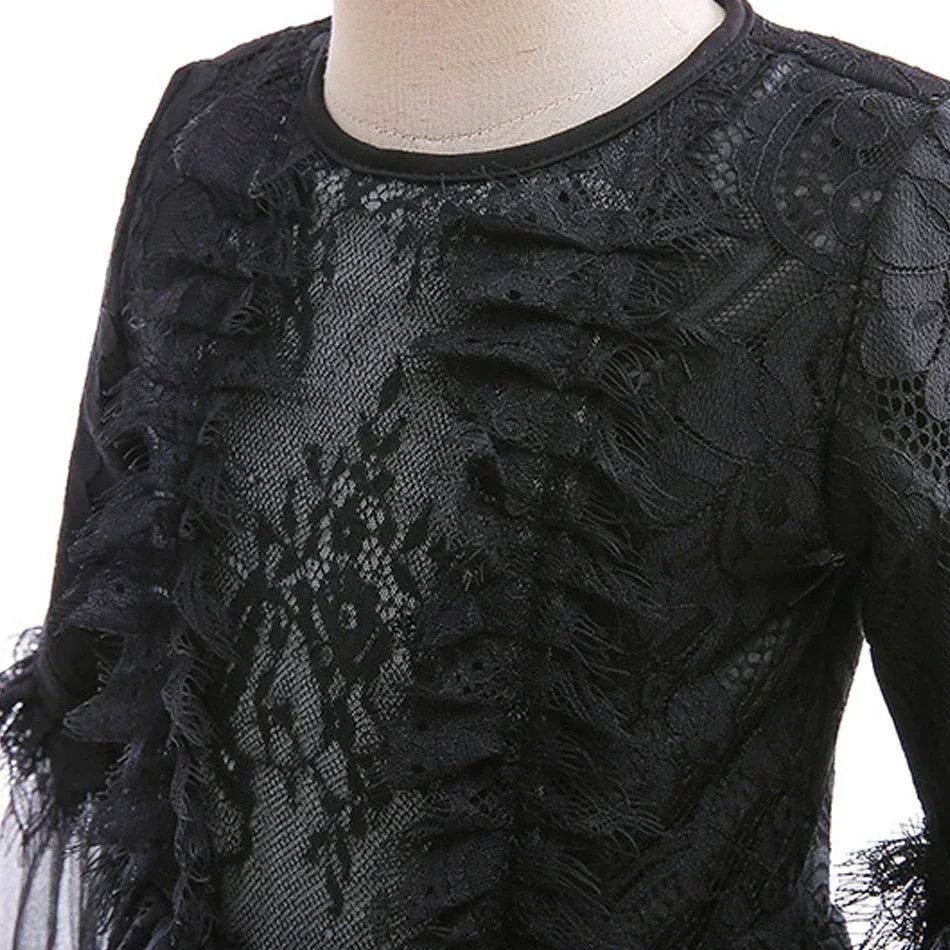 lace sequin witch dress