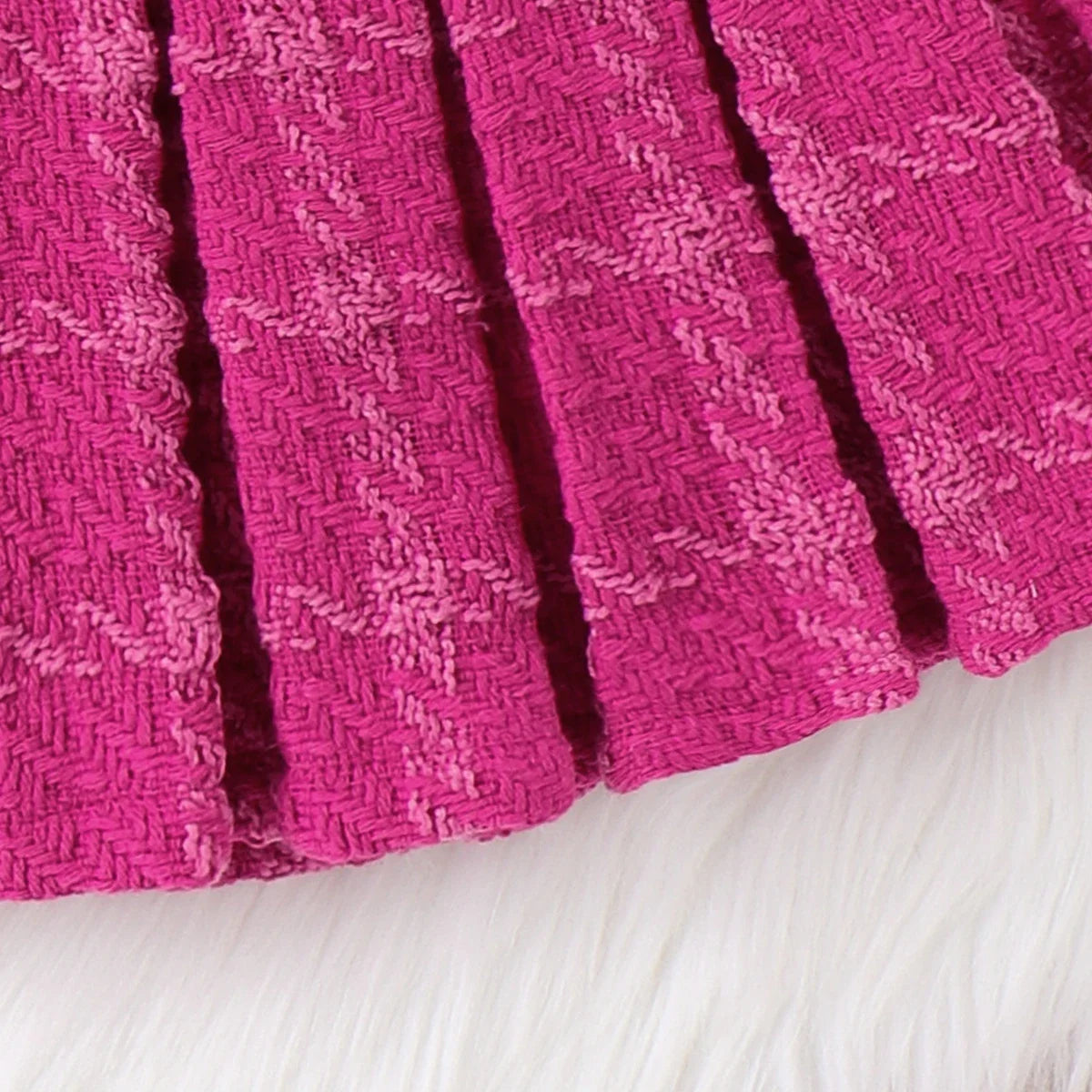 Toddler Girl 3-Piece Houndstooth Dress Set – Summer Outfit with Hat