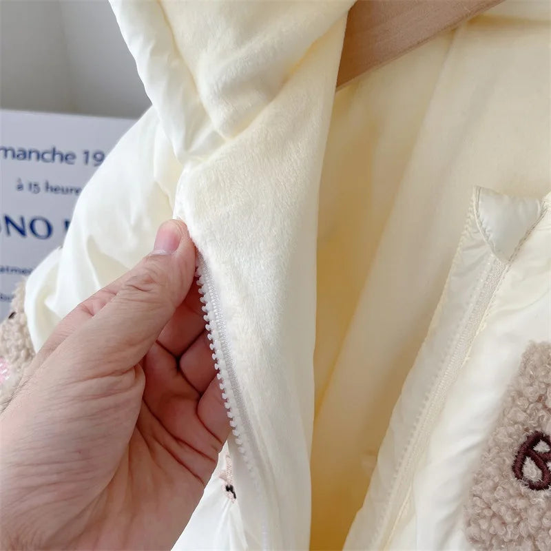 Hooded Baby winter clothes boy girl Thicken cotton-padded clothes Korean style jumpsuit warm baby romper newborn item stuff