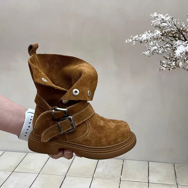 Latest Fashion High-quality Autumn and Winter New Casual Versatile Motorcycle  Girls's Short Boots Kids Boots