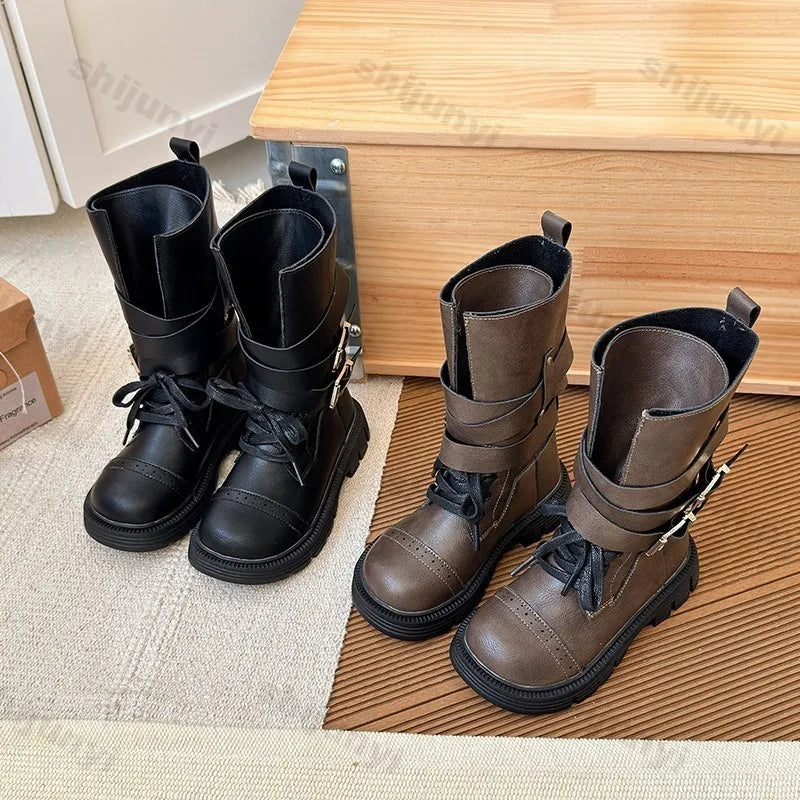 Children Knee Length Boots New Autumn Girls Princess Boots Kids Fashion Comfortable Non Slip Buckle Long Boots