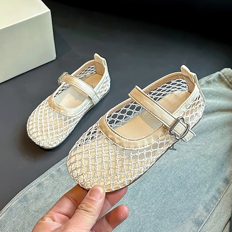 2025 New Children's Flats Summer Breathable Princess Shoes for Girls Simple Fashion Kids Causal Shoes Soft Soled Trend Versatile