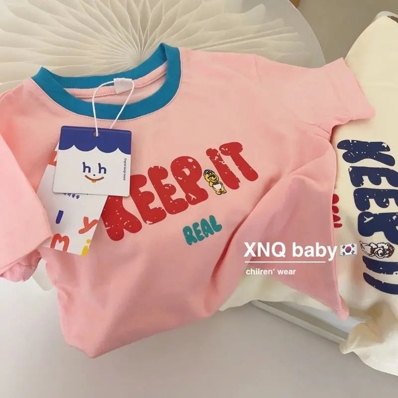 100% 𝐶𝑜𝑡𝑡𝑜𝑛 𝑆ℎ𝑜𝑟𝑡－𝑠𝑙𝑒𝑒𝑣𝑒𝑑 𝑆𝑢𝑚𝑚𝑒𝑟 “𝐾𝑒𝑒𝑝 𝐼𝑡 𝑅𝑒𝑎𝑙“ 𝐿𝑜𝑜𝑠𝑒 𝑇－𝑠ℎ𝑖𝑟𝑡