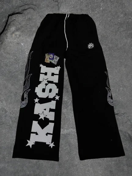 Men’s Y2K Gothic Hip Hop Sweatpants – Retro Baggy Jogging Pants
