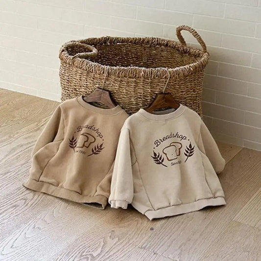 Kids Spring Casual Loose Sweatshirts Girls O-neck Print Pullover Tops Toddler Boys Cotton Simple Comfortable Long Sleeves Tees