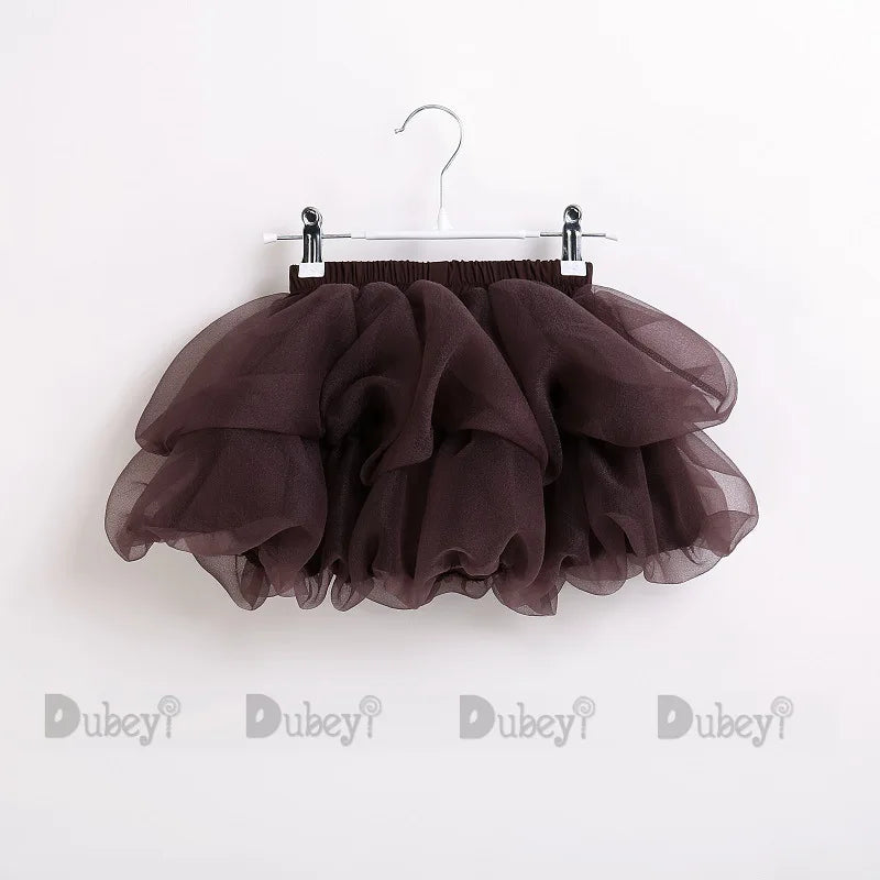 Toddler Girls Tutu Skirt for Kids Puff Layered Cake Bottom Wear Little Big Girls Mini Skort Shorts Children Lolita Clothes Wear