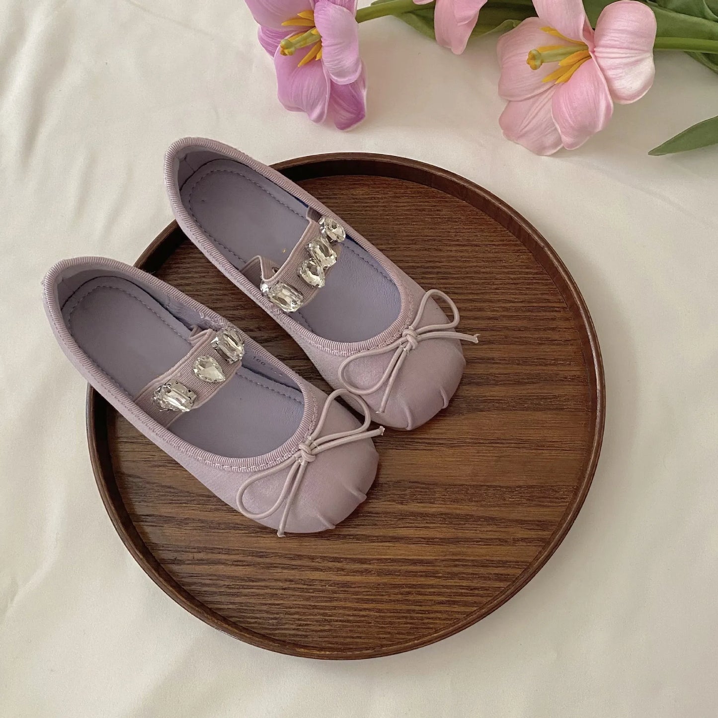 Girls Princess Shoes Spring Autumn Kids Fashion Brand Mary Jane Dress Dance Ballet Flats Children Sandals Bow Crystals Soft Sole