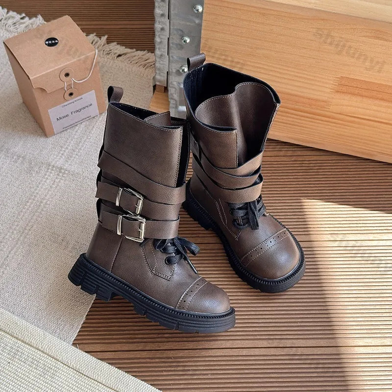 Children Knee Length Boots New Autumn Girls Princess Boots Kids Fashion Comfortable Non Slip Buckle Long Boots