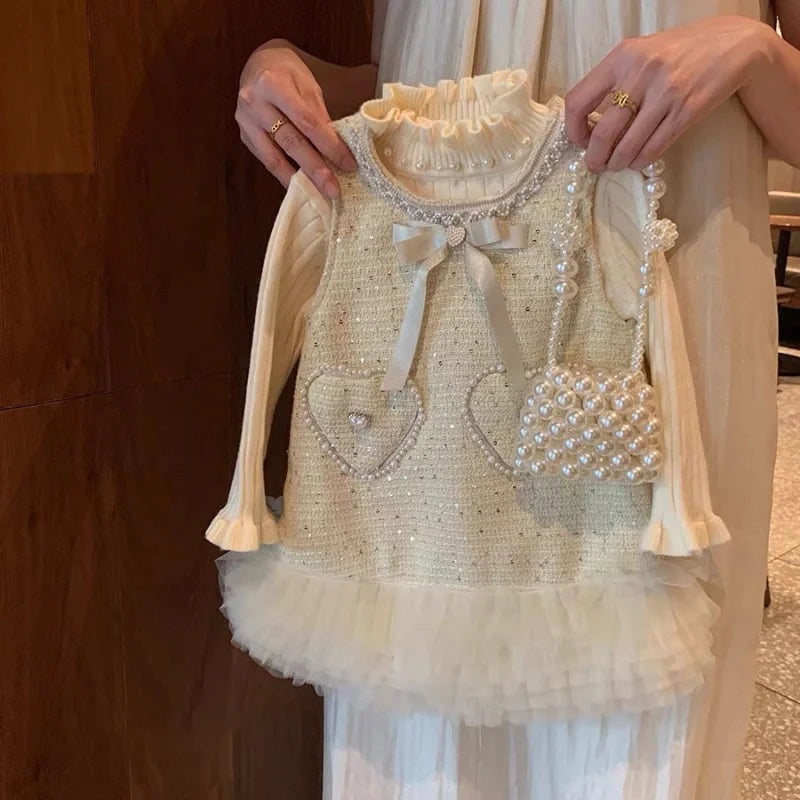 Girls Spring and Autumn New One-Year-Old Birthday Dress Three-Dimensional Flower Vest Dress