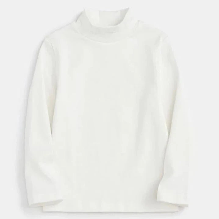 T-shirt for Girls Solid Thermal Underwear Autumn Winter Long Sleeve Casual High Collar Thin Velvet Boys Tops