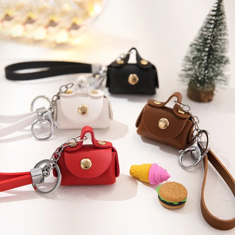 Cute Coin Purse Women's Bags Soft Leather Housekeeper Keychain Coin Wallet Pouch Mini Portable Storage Bag key Earphone Box