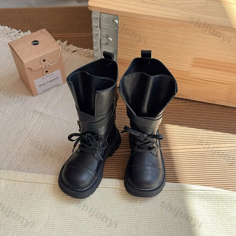 Children Knee Length Boots New Autumn Girls Princess Boots Kids Fashion Comfortable Non Slip Buckle Long Boots