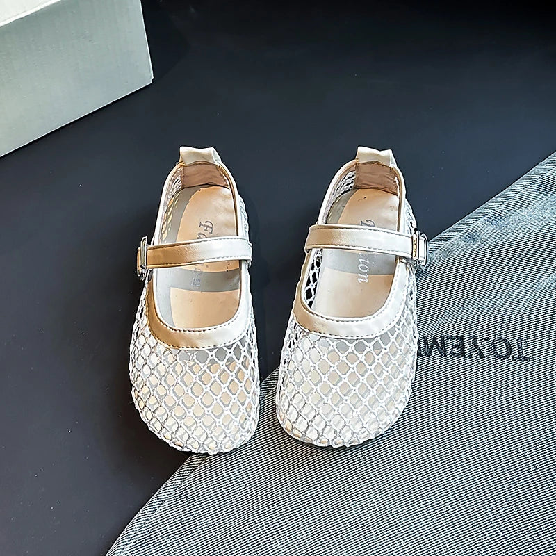 2025 New Children's Flats Summer Breathable Princess Shoes for Girls Simple Fashion Kids Causal Shoes Soft Soled Trend Versatile