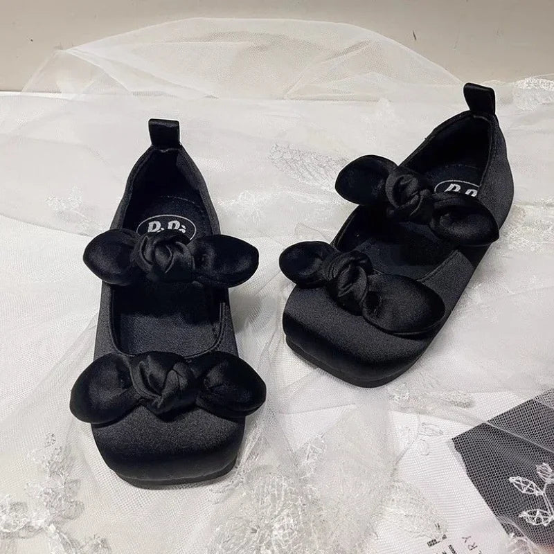 Brand Girls Shoes Spring New French Retro Princess Shoe Bow Girl dresses Mary Jane Dance Shoes Fashion kid Shoeтуфли для девочки