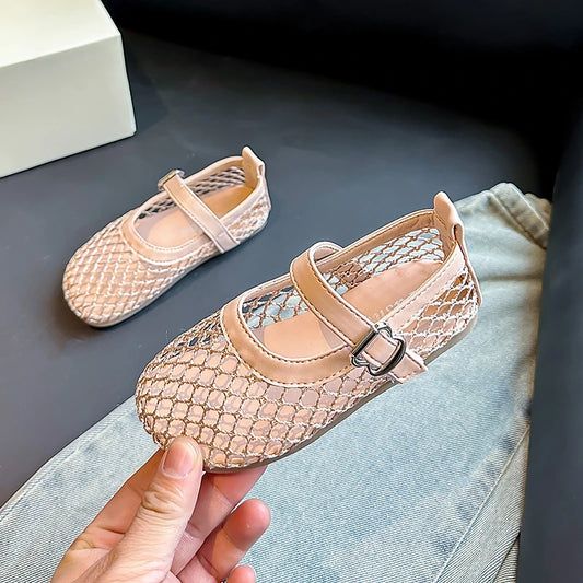 2025 New Children's Flats Summer Breathable Princess Shoes for Girls Simple Fashion Kids Causal Shoes Soft Soled Trend Versatile