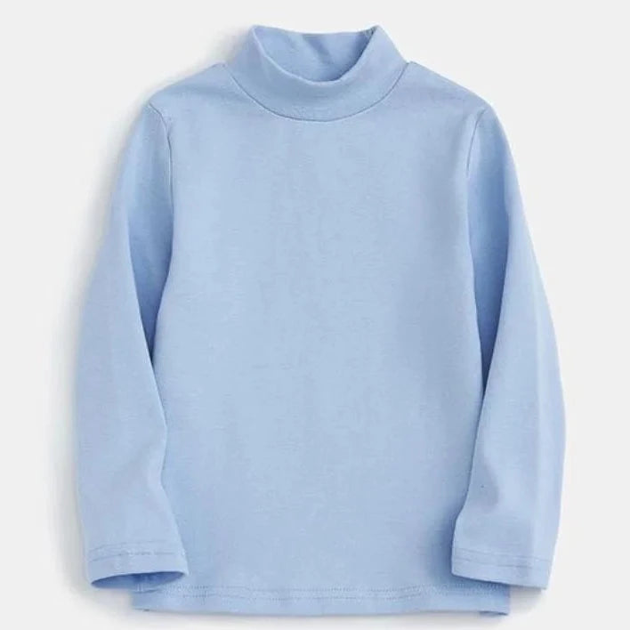 T-shirt for Girls Solid Thermal Underwear Autumn Winter Long Sleeve Casual High Collar Thin Velvet Boys Tops