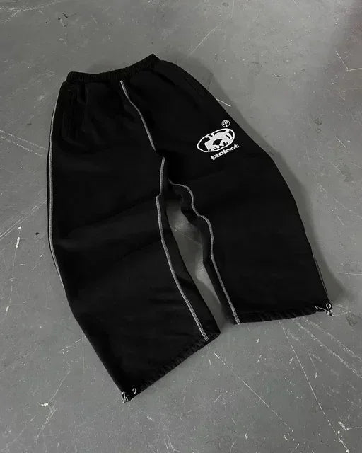 Men’s Y2K Gothic Hip Hop Sweatpants – Retro Baggy Jogging Pants
