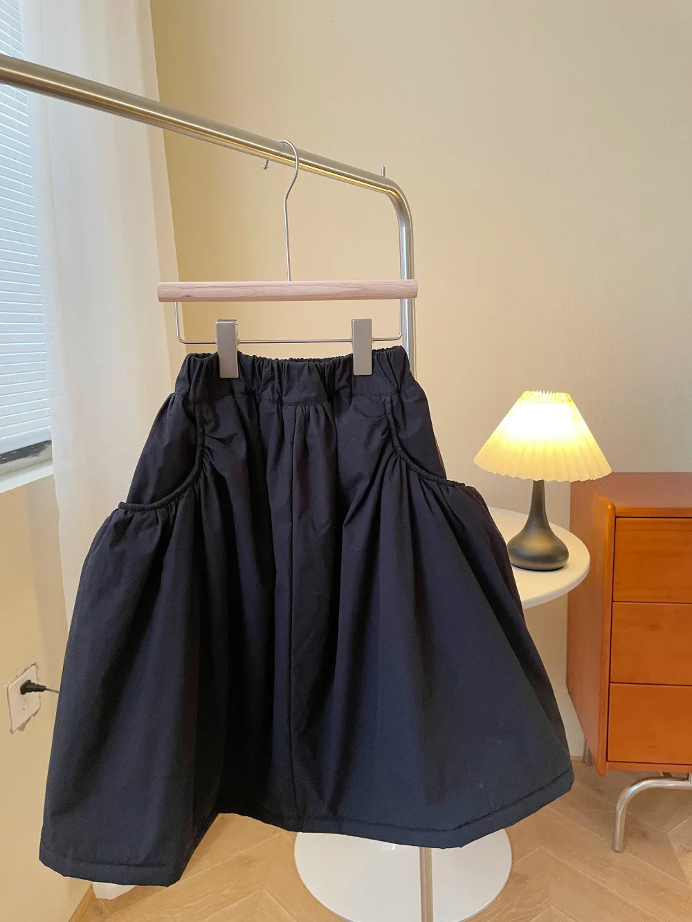 Children's Skirt 2024 Winter Girls Korean Thickened Cotton Skirt Children's Warm Large Pocket Skirt