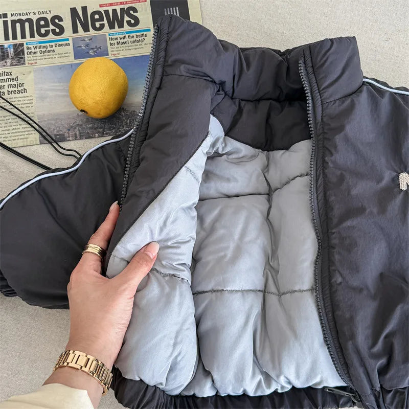 New Children Long Sleeve Warm Letter Coat Plus Velvet Thick Boys Down Jackets Baby Girls Padded Jacket Kids Clothes