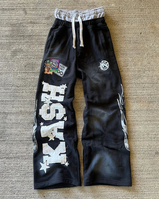 Men’s Y2K Gothic Hip Hop Sweatpants – Retro Baggy Jogging Pants