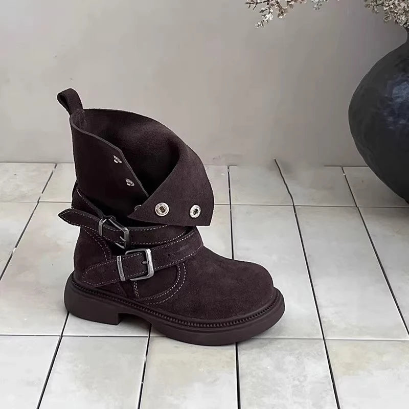 Latest Fashion High-quality Autumn and Winter New Casual Versatile Motorcycle  Girls's Short Boots Kids Boots