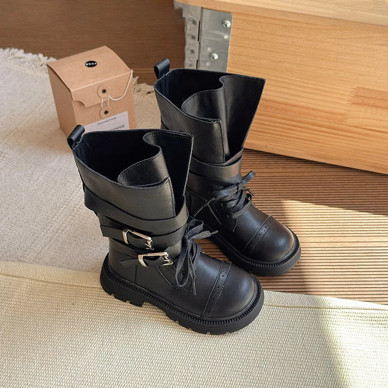 Children Knee Length Boots New Autumn Girls Princess Boots Kids Fashion Comfortable Non Slip Buckle Long Boots