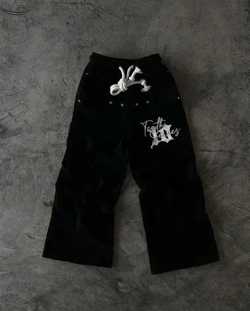 Men’s Y2K Gothic Hip Hop Sweatpants – Retro Baggy Jogging Pants