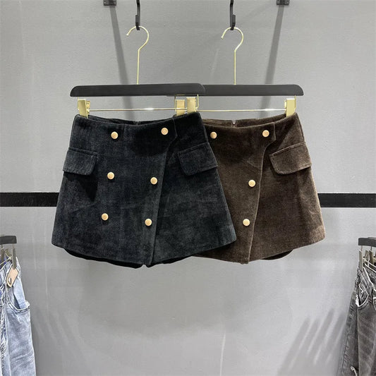 Children's Clothing New Winter Corduroy Short Skirt Solid Color Elastic Waist Fashionable Versatile Clothes