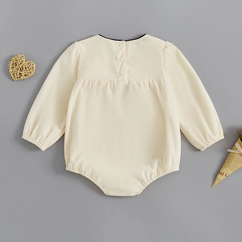 2024-08-20 Lioraitiin Baby Girl Bow Romper Round Neck Long Sleeve Jumpsuit Casual Clothes for Fall Winter