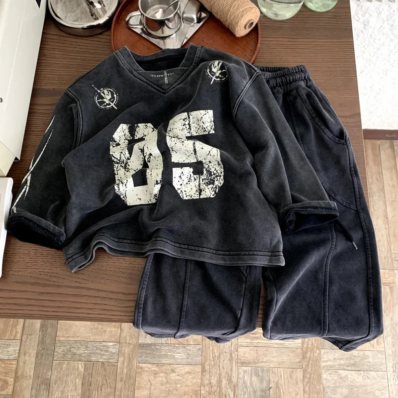 Children Set Printed Motorcycle T-shirt Base Shirt Kids Clothes Girls Toddler Boy Clothes Children Clothing